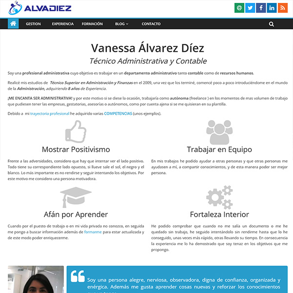 AlvaDiez, Asesora Online